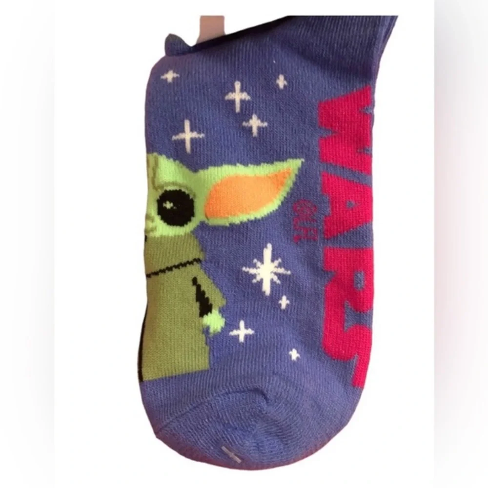 3pairs Gray‎ and Purple Star Wars The Mandalorian No Show Socks size 4-10 free